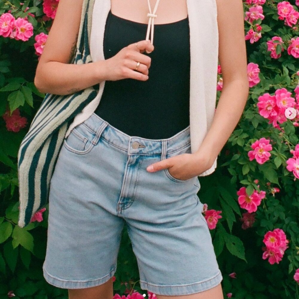 Frank and Oak Bermuda Light Blue Denim Shorts - Size 27